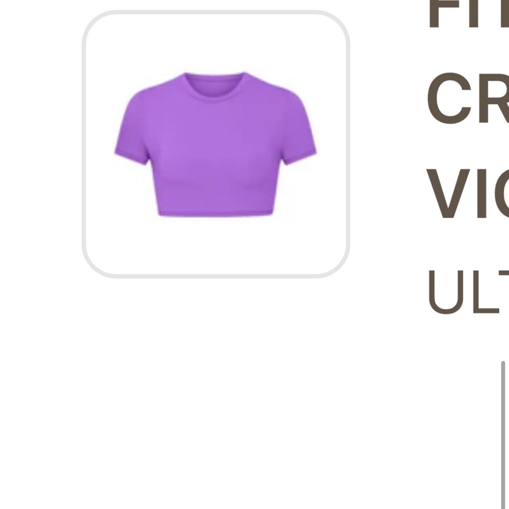 Skims cropped fits everybody shirt in ultra violet